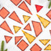 Pastel peach, yellow and red triangles and squares from the Connetix Reindeer Pack