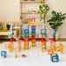 Magnetic Tiles Connetix 194 Piece Rainbow Creative & Ball Run Bundle with Free LED Balls