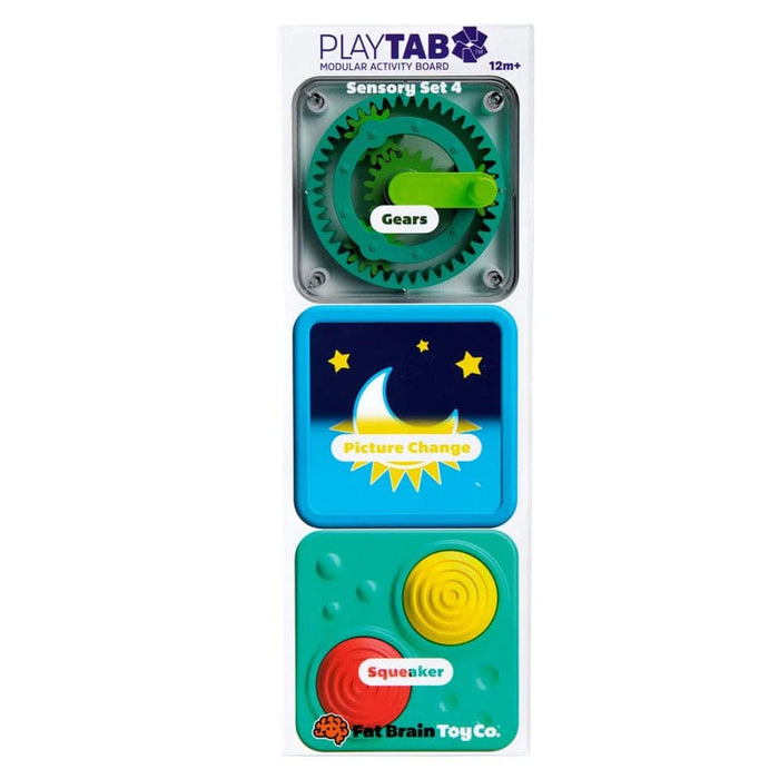 Activity Toys Fat Brain Toys PlayTab Sensory Set 4 (Gears, Lenticular, Squeaker Tile)