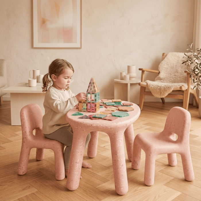 Table & Chair Set Funova Confetti Kids Table and Chairs Set - Peach FN03002