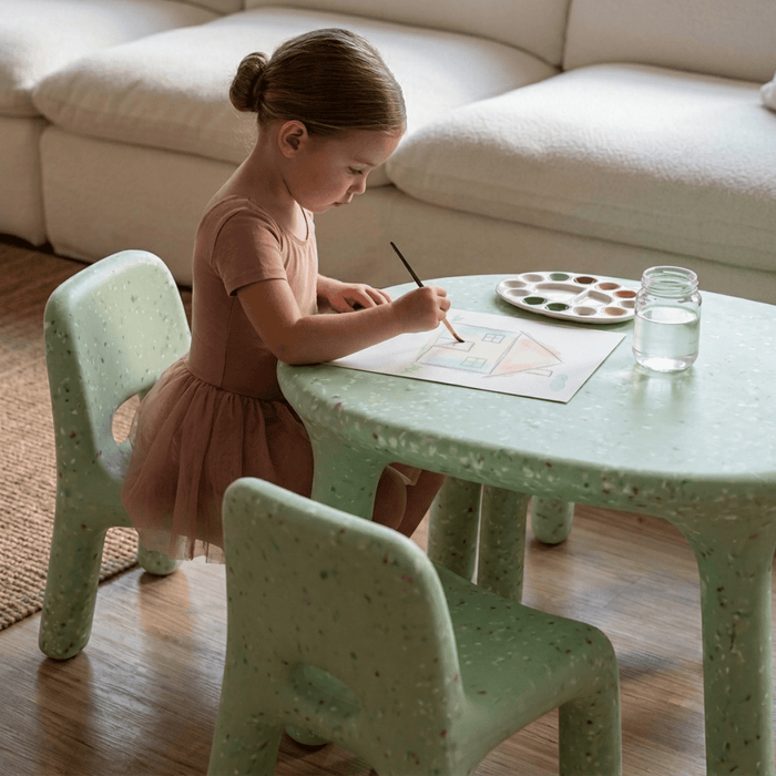 Table & Chair Set Funova Confetti Kids Table and Chairs Set - Sage FN03003