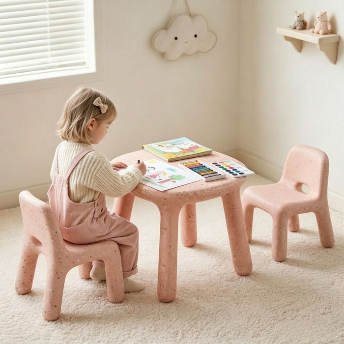 Table & Chair Set Funova Confetti Kids Table and Chairs Set - Peach FN03002