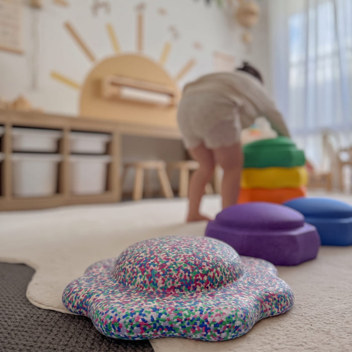 Activity Toys Funova Kids Stepping Stone Rainbow Set of 6+1 Teal Board