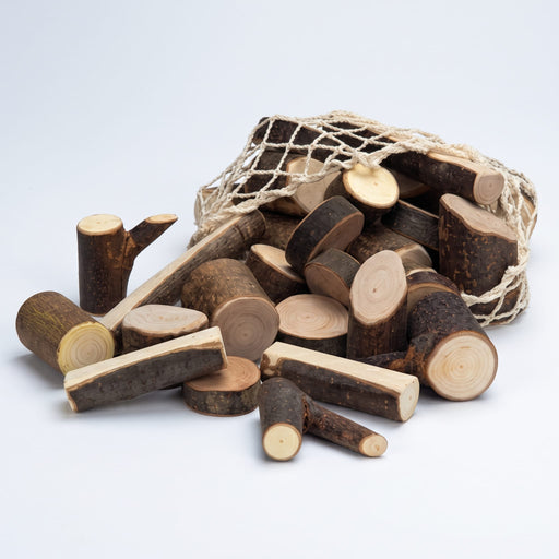 Building Blocks Nic Branchwood Blocks in Cotton Net Bag - Traditional 34 pcs 4038162521862