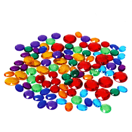 Grimm's Small Acrylic Glitter Stones 100 pieces - Loose Parts Play - Toypark