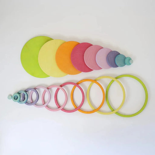 Grimm's Concentric Circles and Rings Pastel - Wooden Toys - Toypark