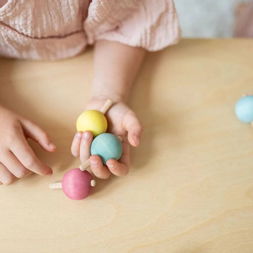 Grimm's Set of 6 Pastel Spinning Tops - Activity Toys - Toypark