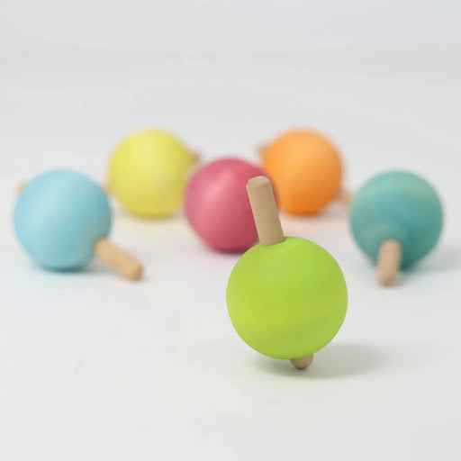 Grimm's Set of 6 Pastel Spinning Tops - Open Ended Toys - Toypark