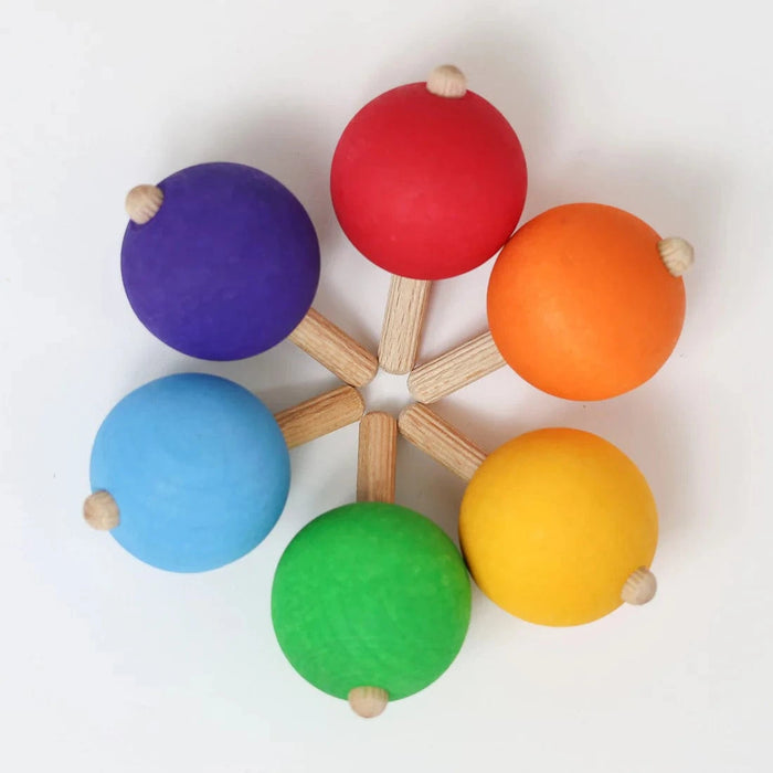 Grimms Set of 6 Rainbow Spinning Tops
