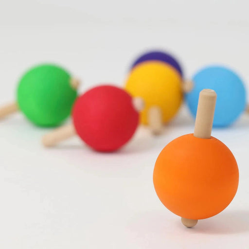 Grimm's Set of 6 Rainbow Spinning Tops - Open Ended Toys - Toypark
