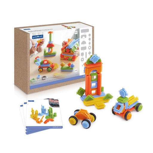 Guidecraft Snap and Stack Thistle Blocks Set - 220 pieces - Wooden Blocks - Toypark