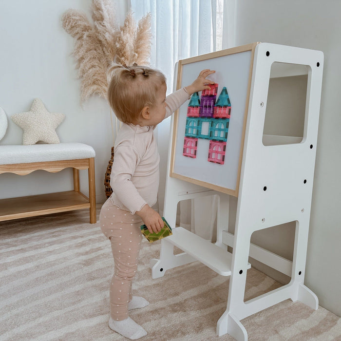 Plywood Learning Towers 2024 New My Duckling Adjustable Learning Tower 2 in 1 –White DK-01043