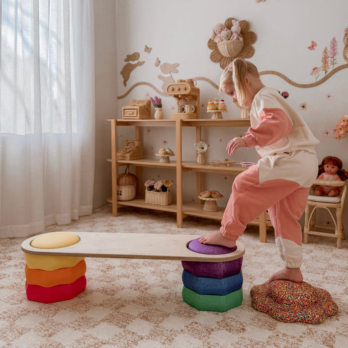 Activity Toys Funova Kids Stepping Stone Rainbow Set of 6+1 Confetti Board