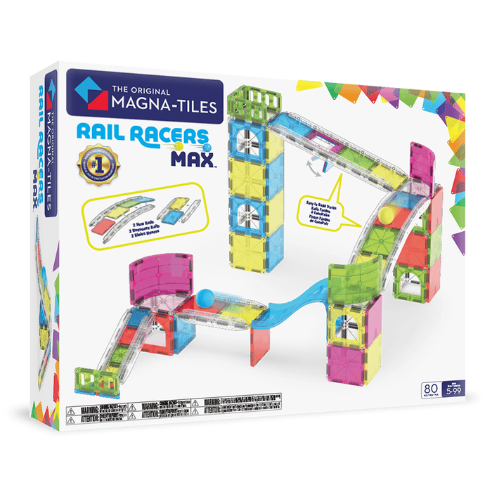 Magnetic Tiles MAGNA-TILES - Rail Racers Max - 80 Piece