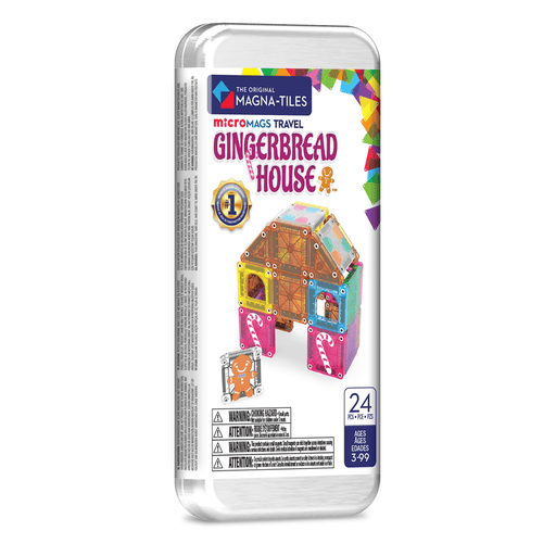Magnetic Tiles MAGNA-TILES - microMAGS - Gingerbread House Travel Set - 24 Piece Set