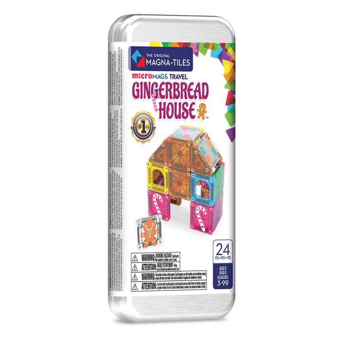 Magnetic Tiles MAGNA-TILES - microMAGS - Gingerbread House Travel Set - 24 Piece Set