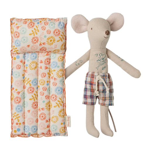 Maileg Beach Mouse Dad with Air Mattress Flower - Doll Toys - Toypark