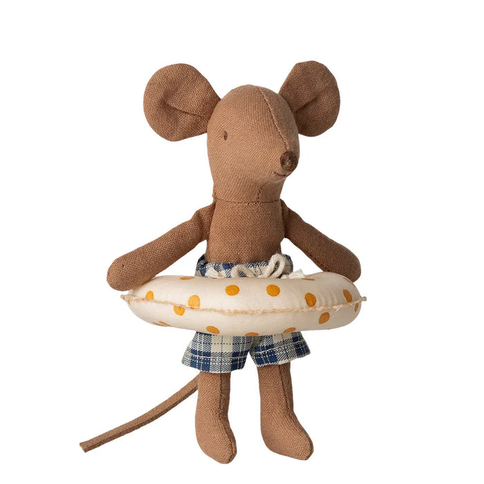 Doll Toys Maileg Beach Mouse with Float Little Brother Yellow Dots