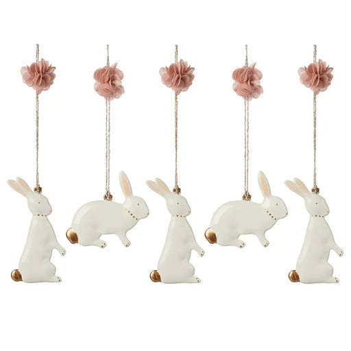 Maileg Metal Ornaments Easter Bunny 5pcs - Doll Accessories - Toypark