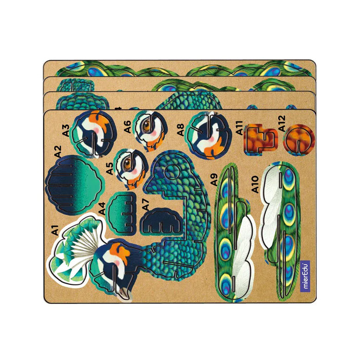 Puzzles mierEdu Build 'n' Sound 3D Puzzle - Peacock