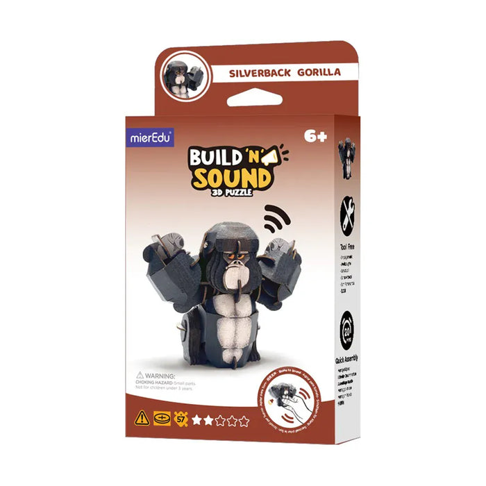 Puzzles mierEdu Build 'n' Sound 3D Puzzle - Silverback Gorilla