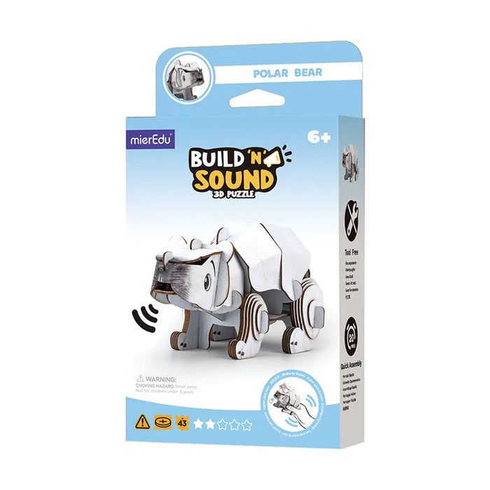 Puzzles mierEdu Build 'n' Sound 3D Puzzle - Polar Bear