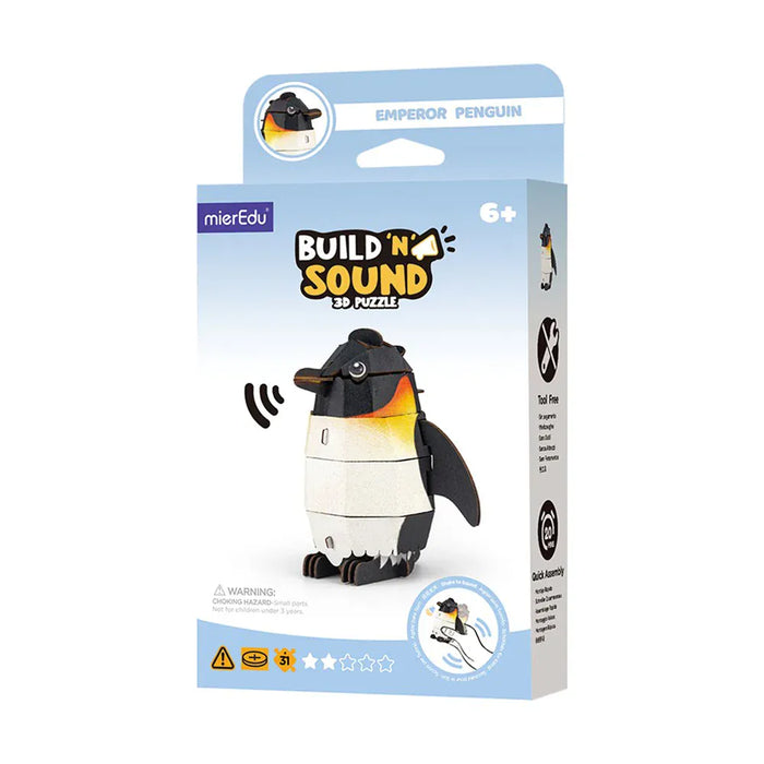 Puzzles mierEdu Build 'n' Sound 3D Puzzle - Emperor Penguin
