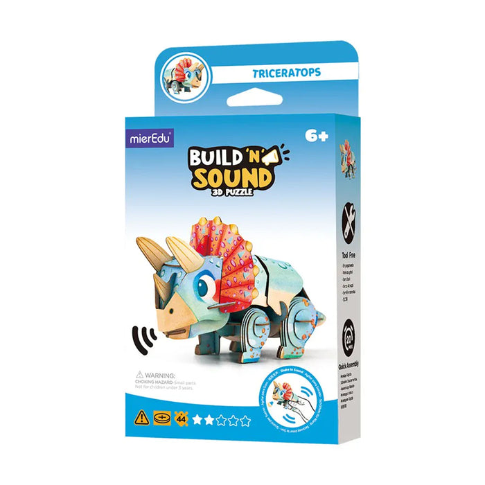 Puzzles mierEdu Build 'n' Sound 3D Puzzle - Triceratops