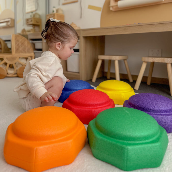 Activity Toys Funova Kids Stepping Stone Rainbow Set of 6+1 Teal Board
