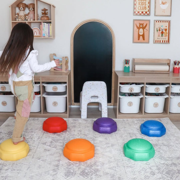 Activity Toys Funova Kids Stepping Stone Rainbow Set of 6+1 Teal Board