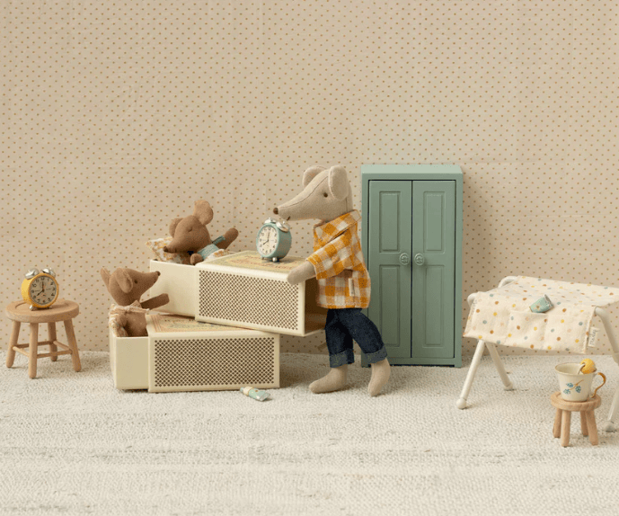 Doll Toys Maileg Sleepy Wakey Baby Mouse in Matchbox - Rose 5707304147640