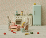 Dolls Toys Maileg Fridge, Miniature - Mint 5707304136583