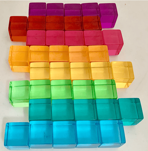 Building Blocks Papoose Toys Bright Lucite Cubes 40pcs 704537401407