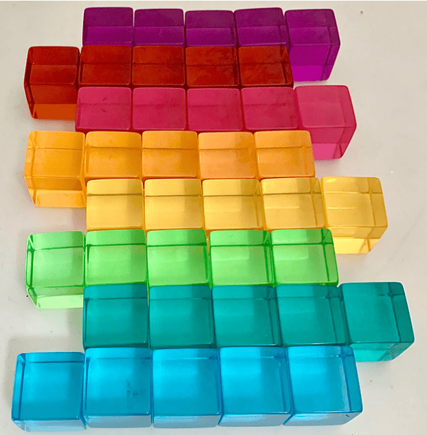Papoose Toys Bright Lucite Cubes 40pcs