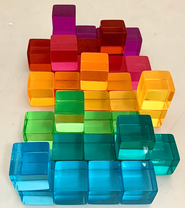 Papoose Toys Bright Lucite Cubes 40pcs
