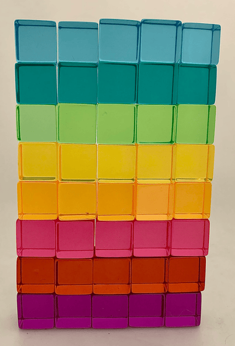 Papoose Toys Bright Lucite Cubes 40pcs