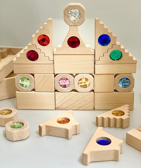 Building Blocks Papoose Toys - Dutch Step Gables Blocks (16 Piece Set) 704537401155