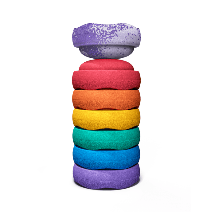 Stacking Toy Stapelstein Classic Rainbow 6 Limited Edition with Fusion Stone