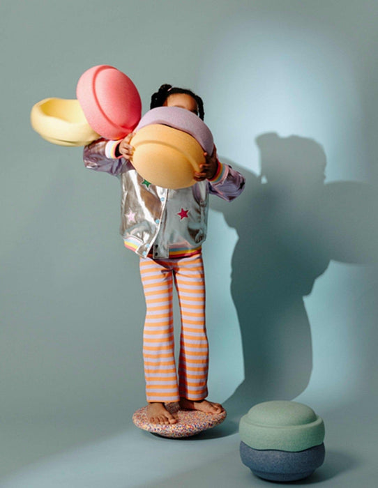 Stacking Toy Stapelstein Rainbow Pastel 6 with Super Confetti Board