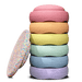 Stacking Toy Stapelstein Rainbow Pastel 6 with Super Confetti Board