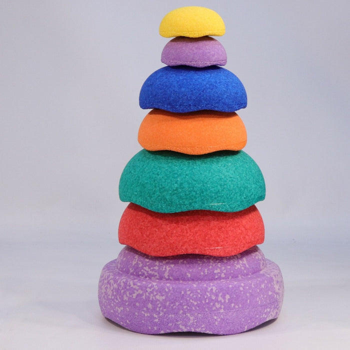 Stacking Toy Stapelstein Rainbow Inside Limited Edition with Fusion Steppingstone