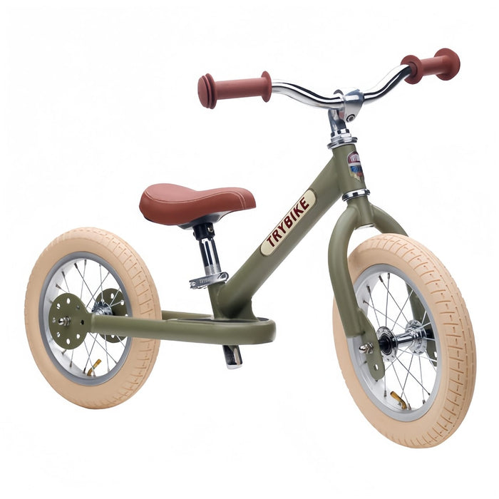 Balance Bike Trybike Steel 2 Wheel Balance Bike - Green Vintage