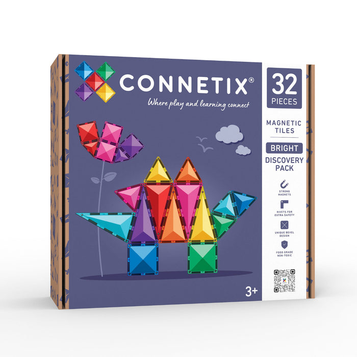 Magnetic Tiles Connetix Tiles Bright Discovery Pack 32 Piece 850036293828