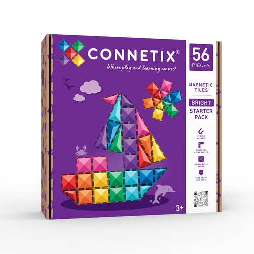 Magnetic Tiles Connetix Tiles Bright Starter Pack 56 Piece 810164731289