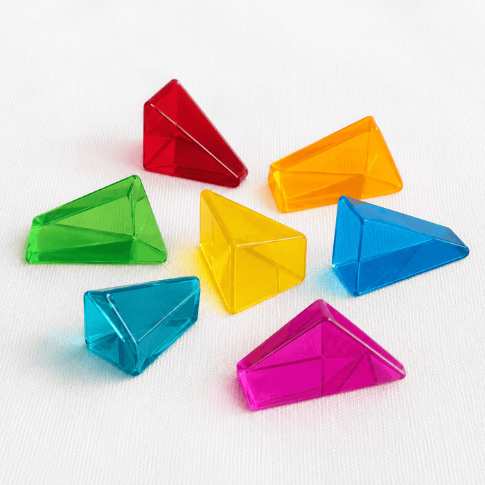 Building Blocks Papoose Lucite Small Triangles with tray (32 piece Set) 704537401308