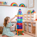Magnetic Tiles Connetix 194 Piece Rainbow Creative & Ball Run Bundle with Free LED Balls