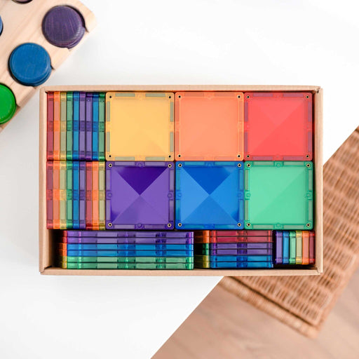 Connetix Rainbow Creative Pack 102 Piece - Australian Magnetic Tiles - Toypark