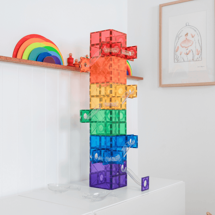 Magnetic Tiles Damaged Box - Connetix Tiles Super Ball Run Pack 134 Piece