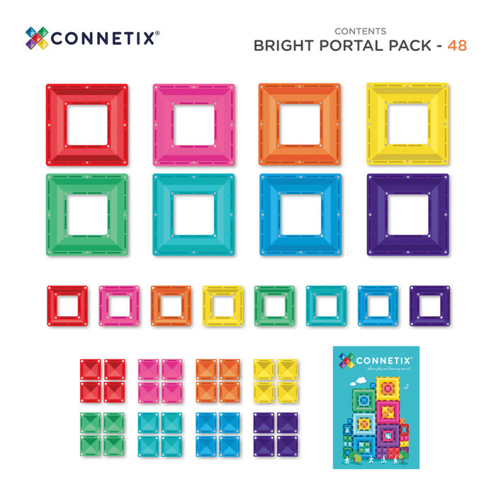 Magnetic Tiles Connetix Tiles Bright Portal Pack 48 Piece