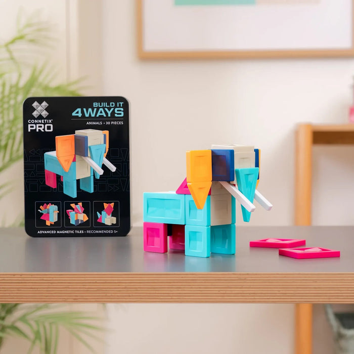 Magnetic Tiles Connetix Tiles PRO Build It 4 Ways Animals Pack 30 Piece 810164730381
